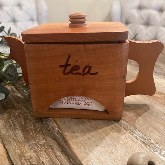 UNIQUE HANDCRAFTED WOOD TEA CONTAINER - Picture 4 of 12